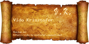 Vido Krisztofer névjegykártya